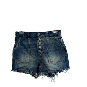 Free People Denim Shorts Sz 26 cutoff button fly